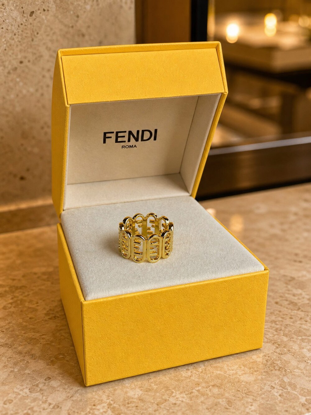 Fendi Modern Designer Ring Style 1 | New with Box - Picture 7 of 9